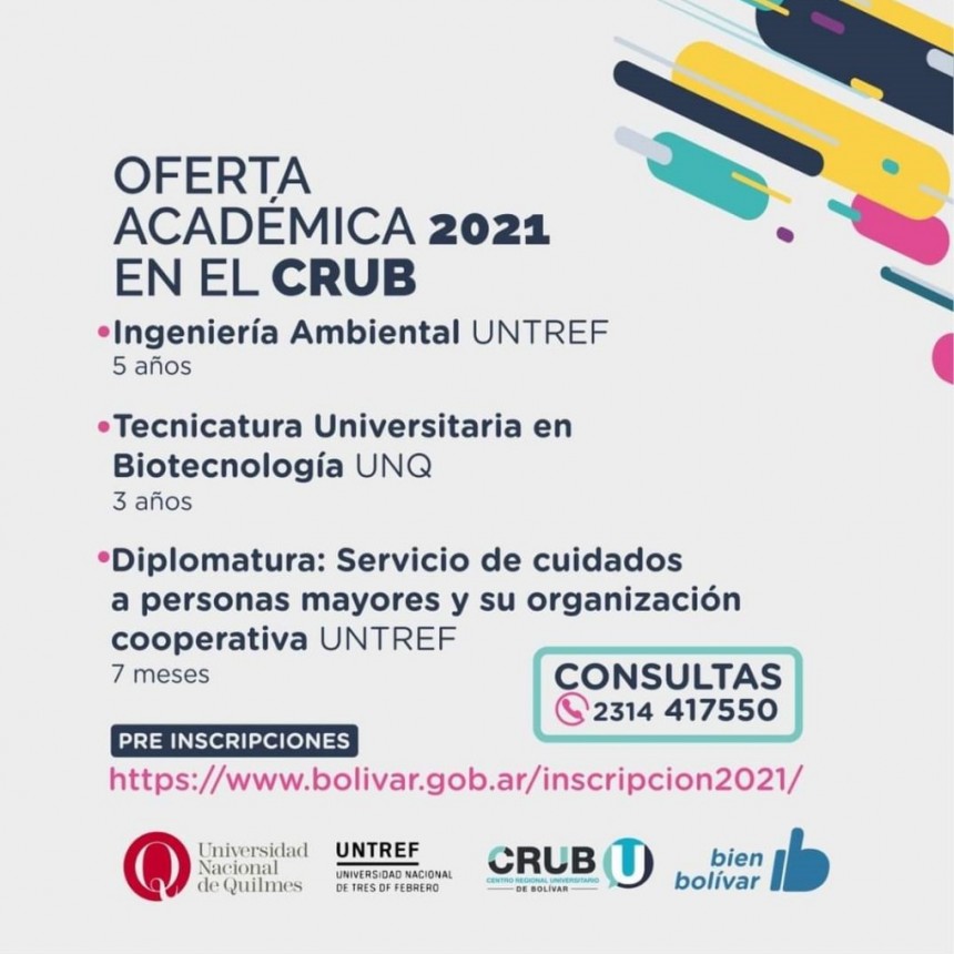Conocé la oferta académica 2021 del CRUB