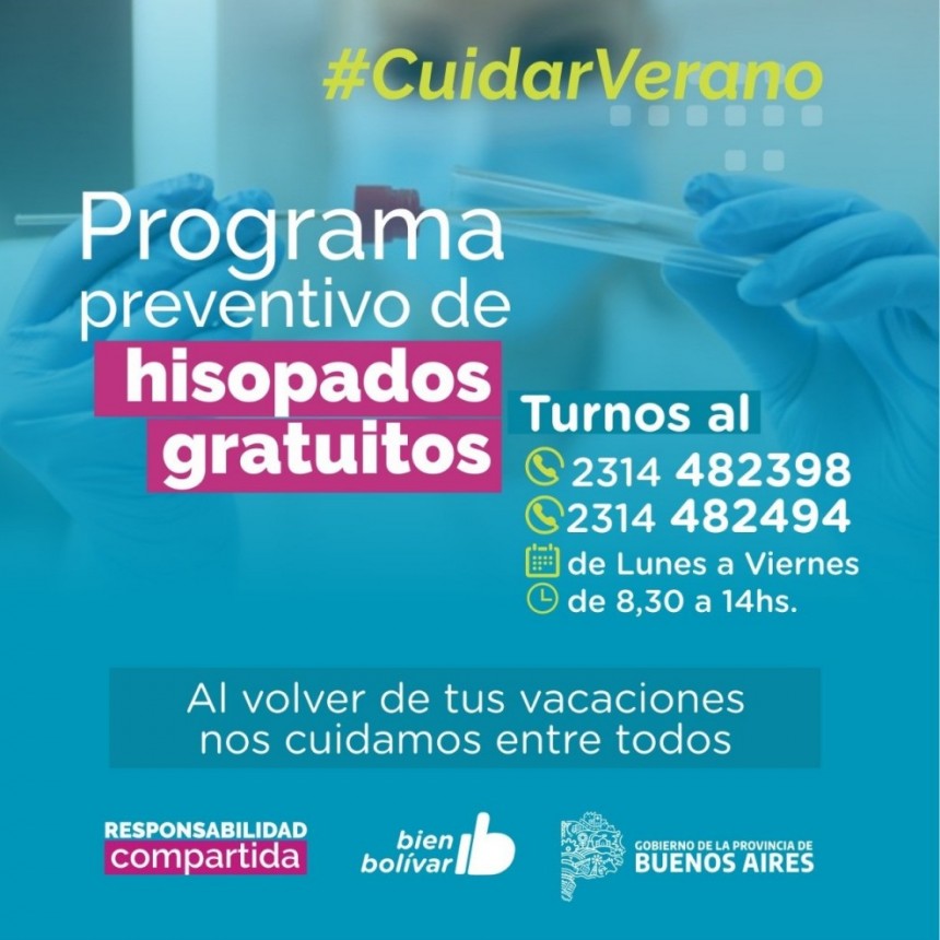 Seguimos cuidando a los bolivarenses: en este caso el Municipio pone a disposición hisopados gratuitos para quienes regresan de vacaciones