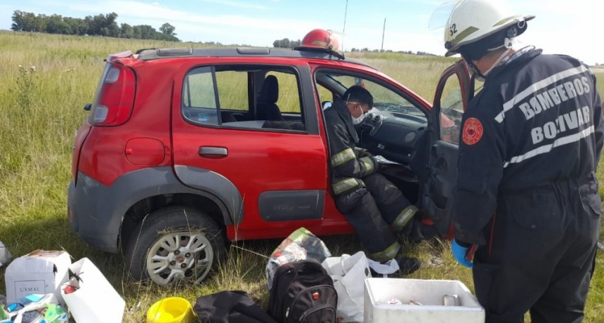 Vuelco sin consecuencias graves en ruta nacional 205