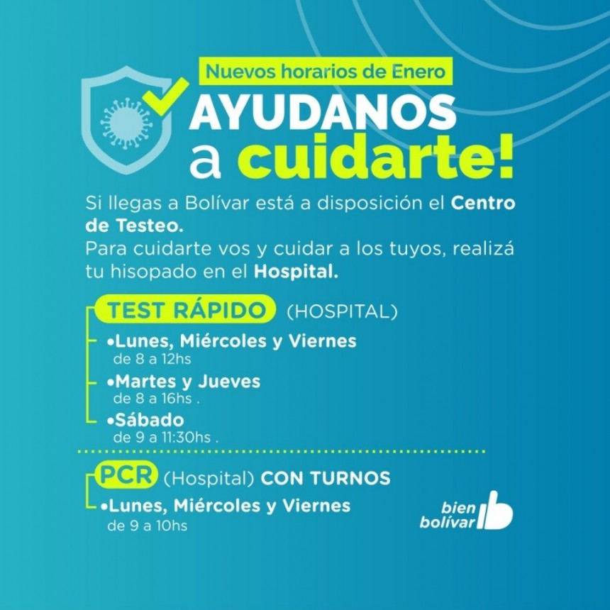 Desde la Secretar&iacute;a de Salud se inform&oacute; que habr&aacute;s Testeos de lunes a s&aacute;bados y seguir&aacute;n siendo en el hospital