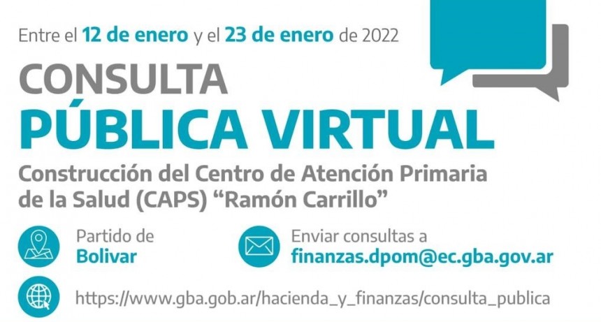 Promueven una consulta pública para crear un nuevo CAPS, será desde el 12 hasta el 23 de enero