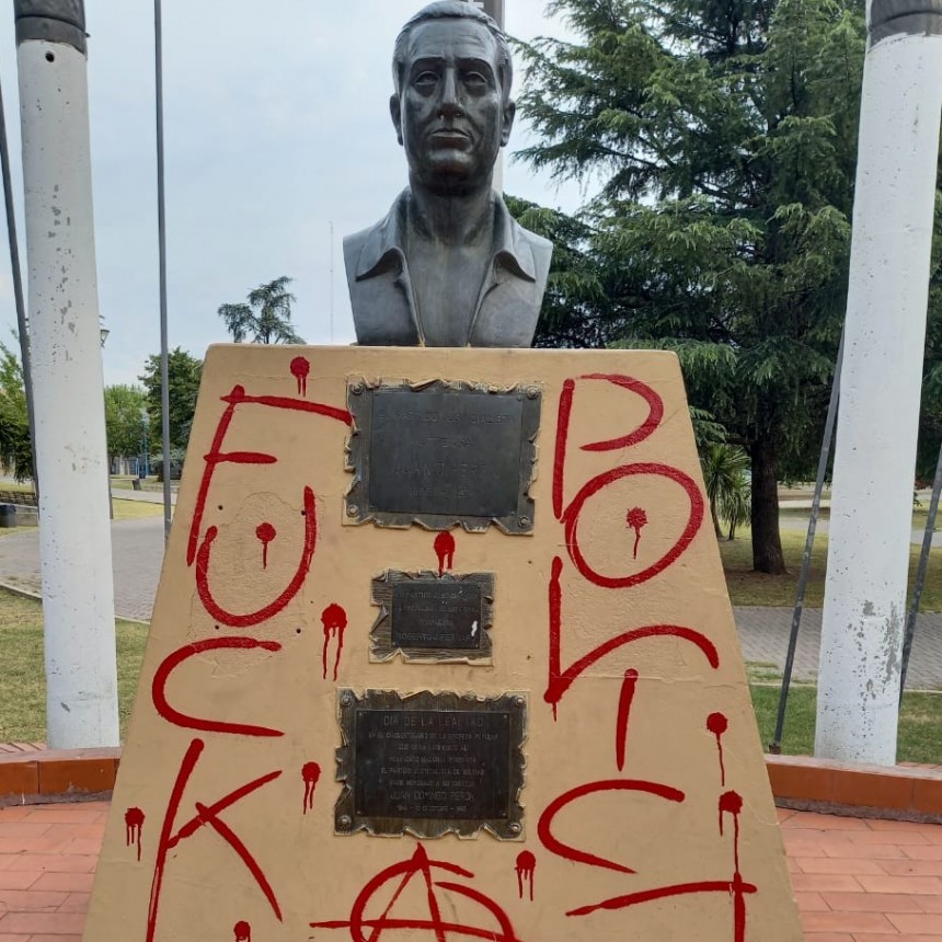 El Municipio repudia el acto de vandalismo al monumento del Expresidente Juan Domingo Per&oacute;n