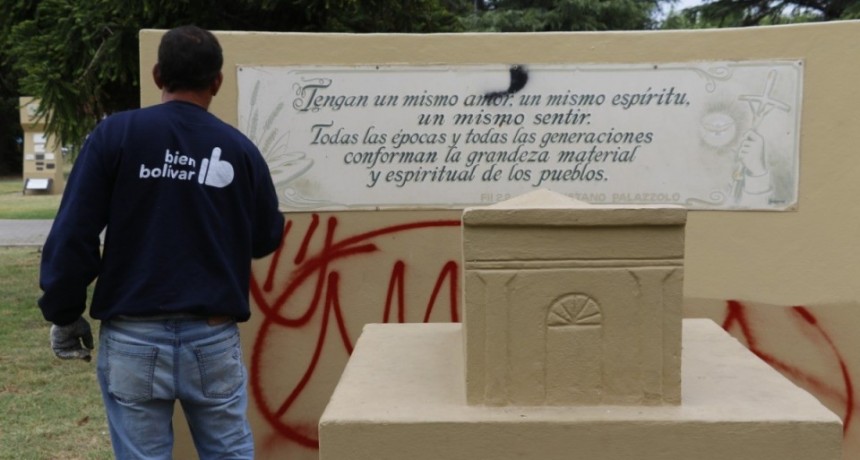 El Municipio realiza tareas de limpieza, puestas en valor de Monumentos y Hormigonado
