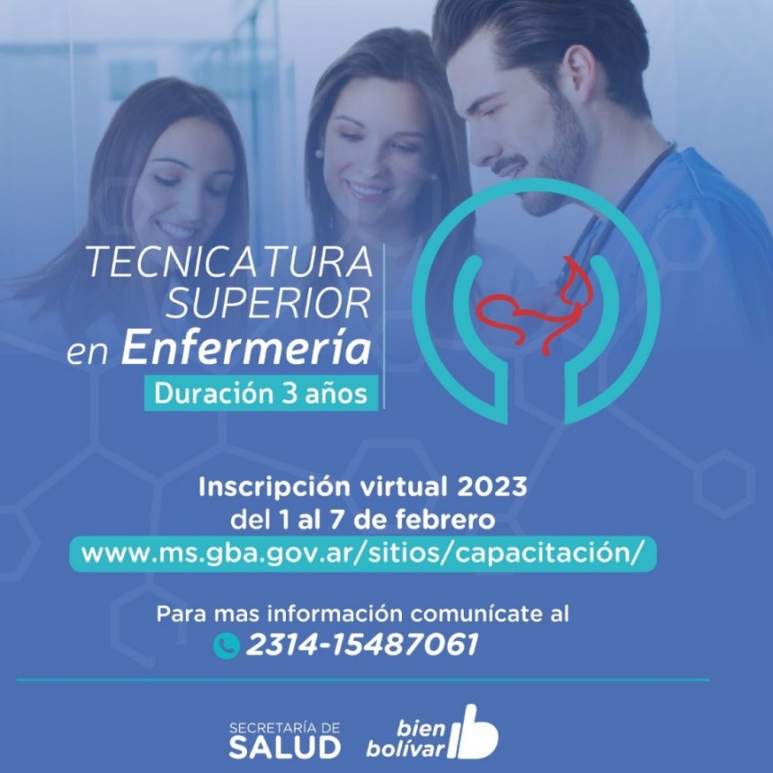 Se extiende la inscripción para la Tecnicatura en Enfermería