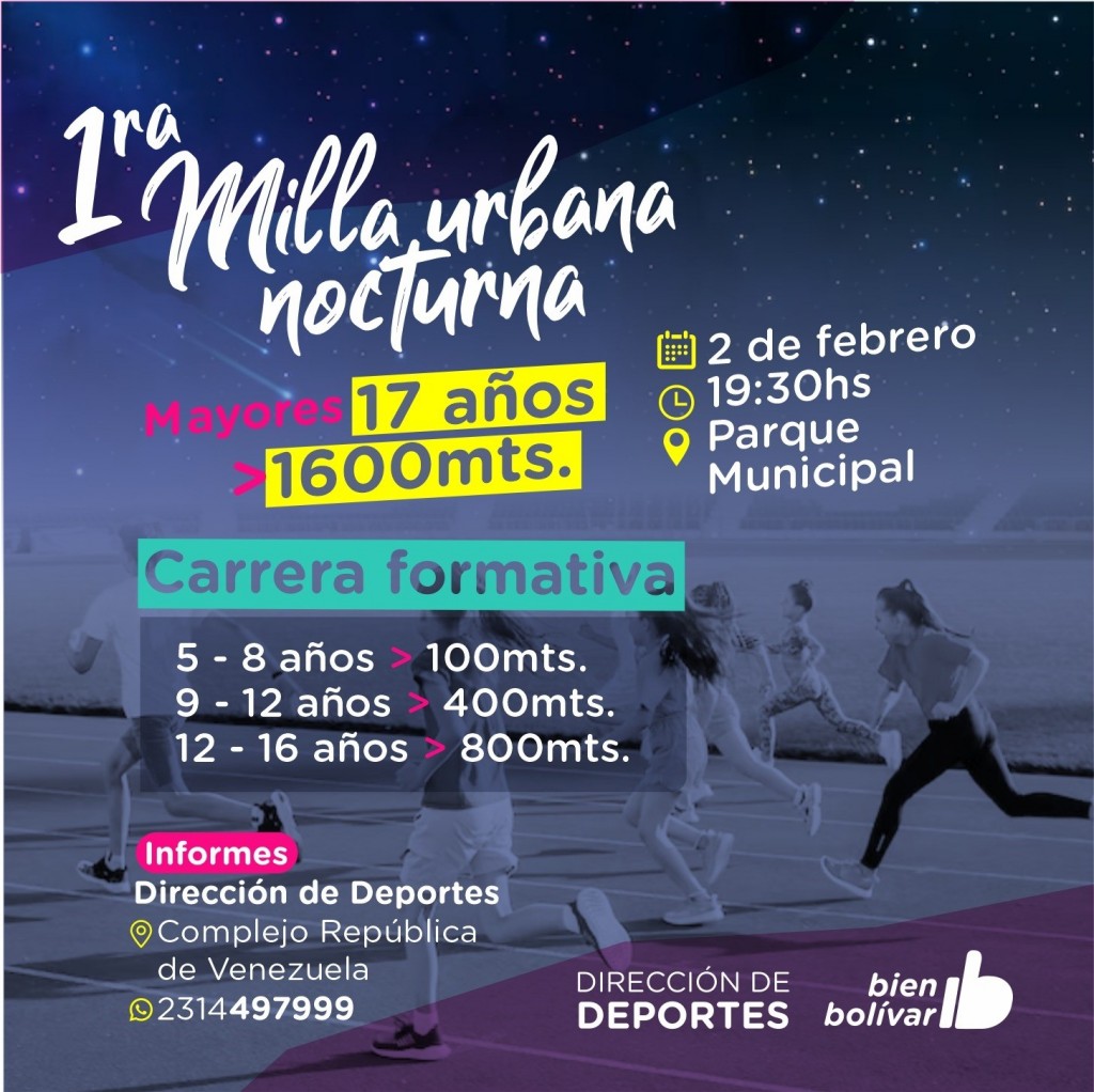 El Municipio invita a la Primera Milla Urbana Nocturna