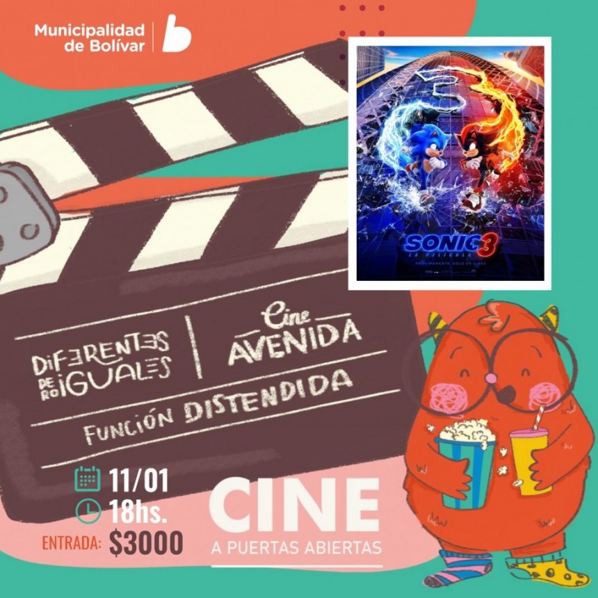 En el Cine Avenida se proyectará la película “Sonic 3” en una función distendida