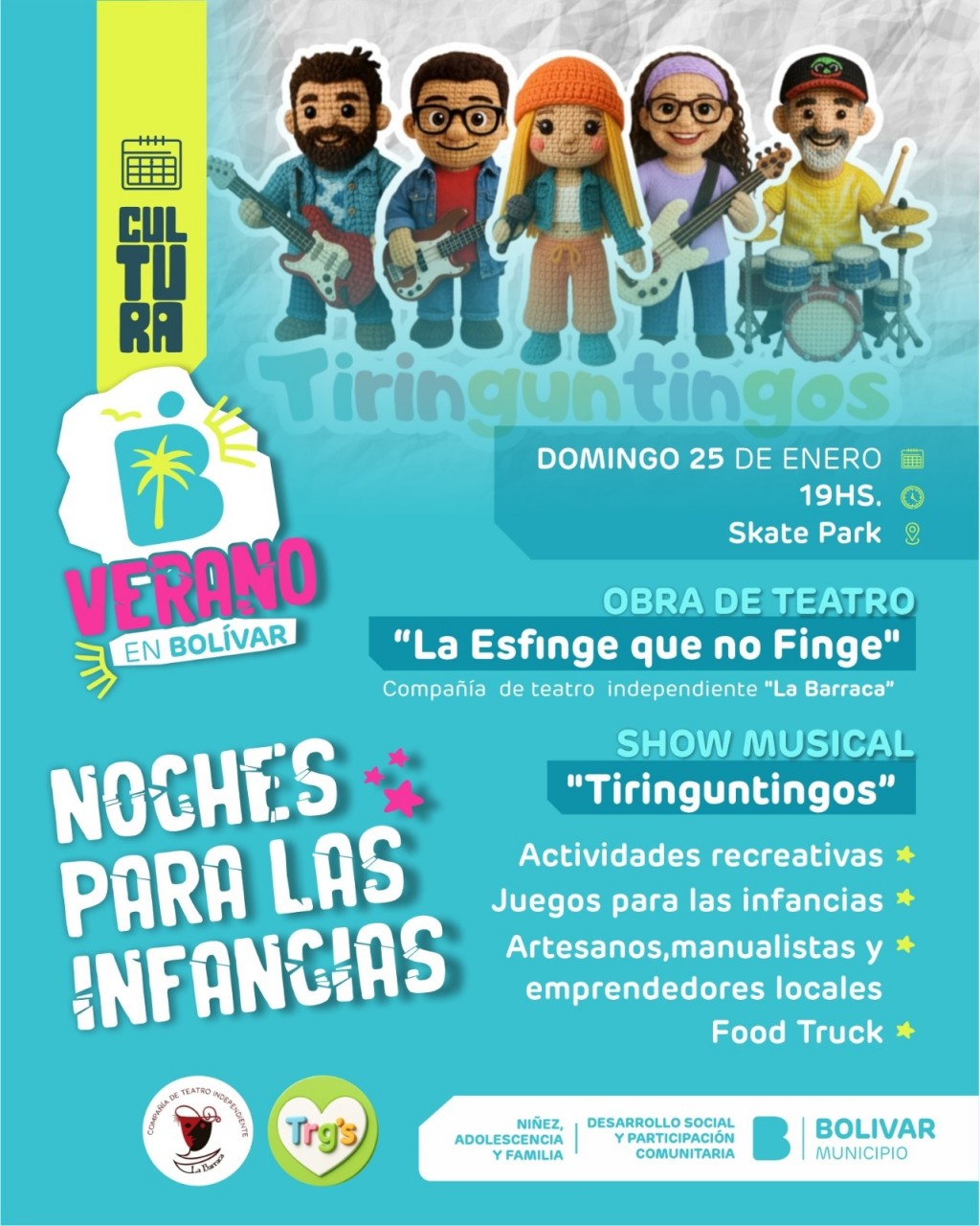 Este domingo: Noches para las Infancias, una propuesta para disfrutar en familia en el Skate Park
