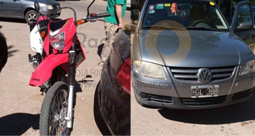 Se produjo un leve impacto entre un automóvil y una motocicleta en Avenida Lavalle