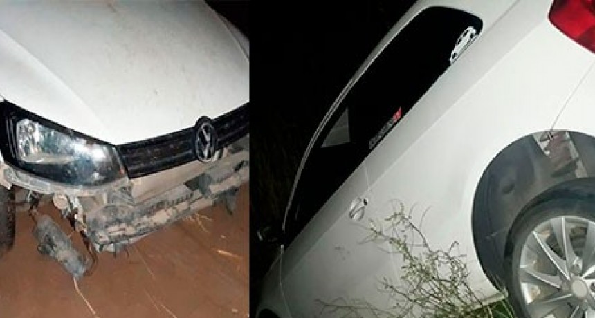 Vuelco de un automóvil en un camino vecinal