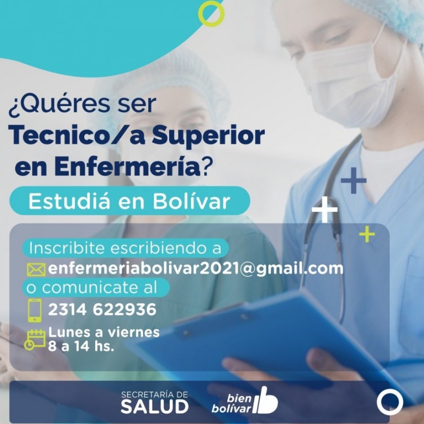 Se abrio la inscripción para la Tecnicatura en Enfermería