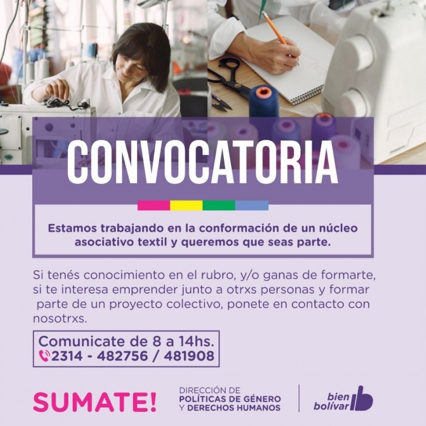 Importante convocatoria para formar un Núcleo Asociativo Textil