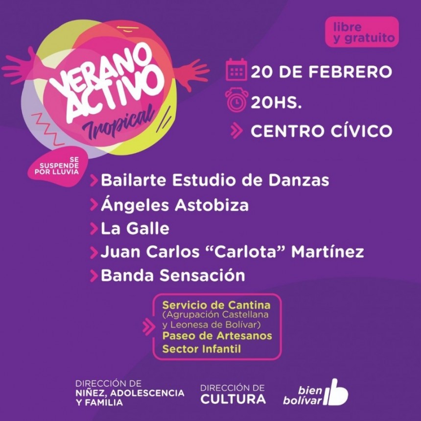 Verano Activo: Este domingo te propone una noche tropical en el Centro Cívico