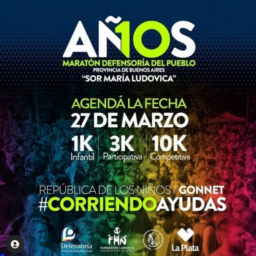 La Defensoría lanzó la 10ª Maratón Sor María Ludovica, a beneficio del Hospital de Niños