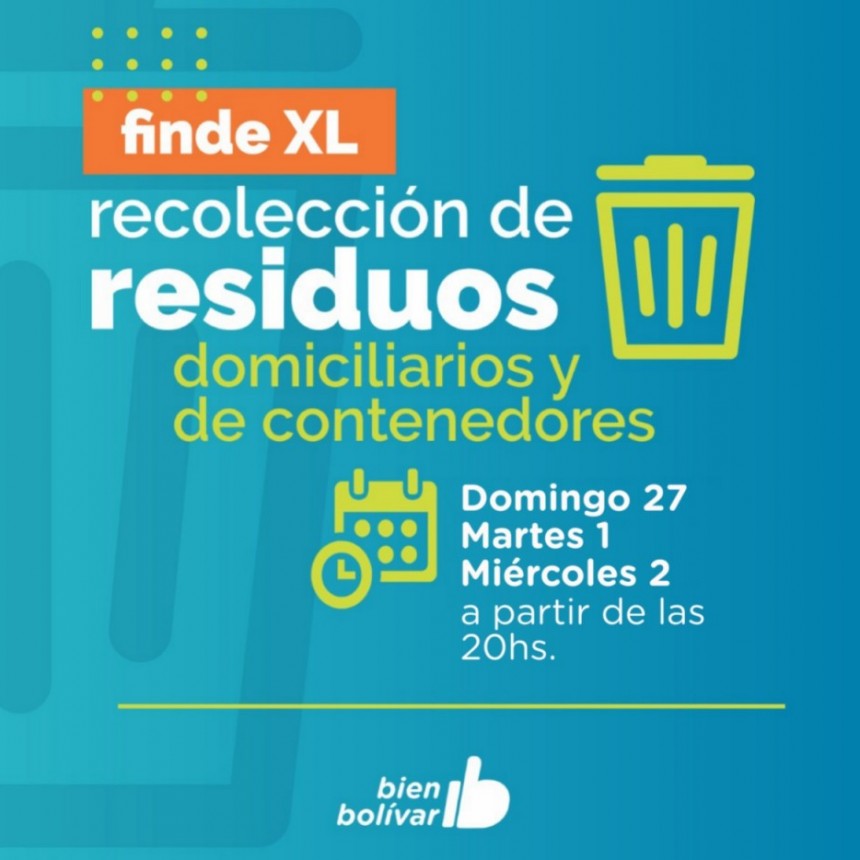 Cómo será la recolección de residuos durante el fin de semana largo