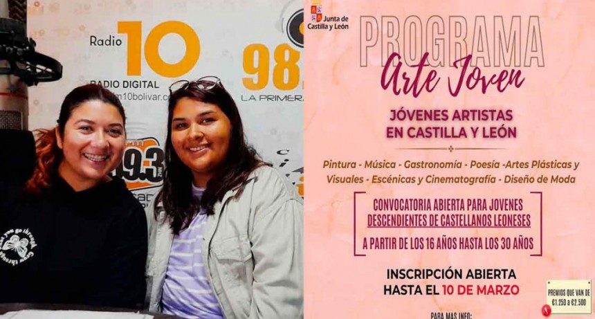 Fiorella Pesa Novara y Valentina Pereyra presentaron el programa “Arte Joven” de la Agrupación Castellana y Leonesa