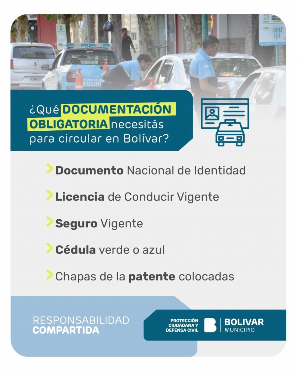 Seguridad Vial: el Municipio refuerza los controles de documentación vehicular