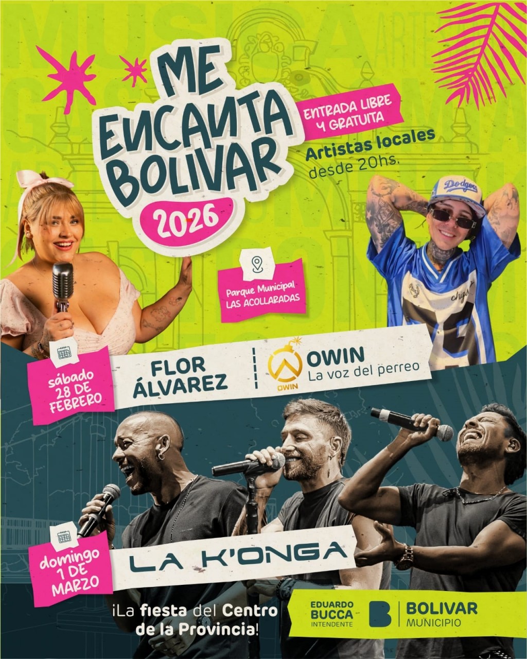 Flor Álvarez, Owin y La Konga llegan al Me Encanta Bolívar 2026