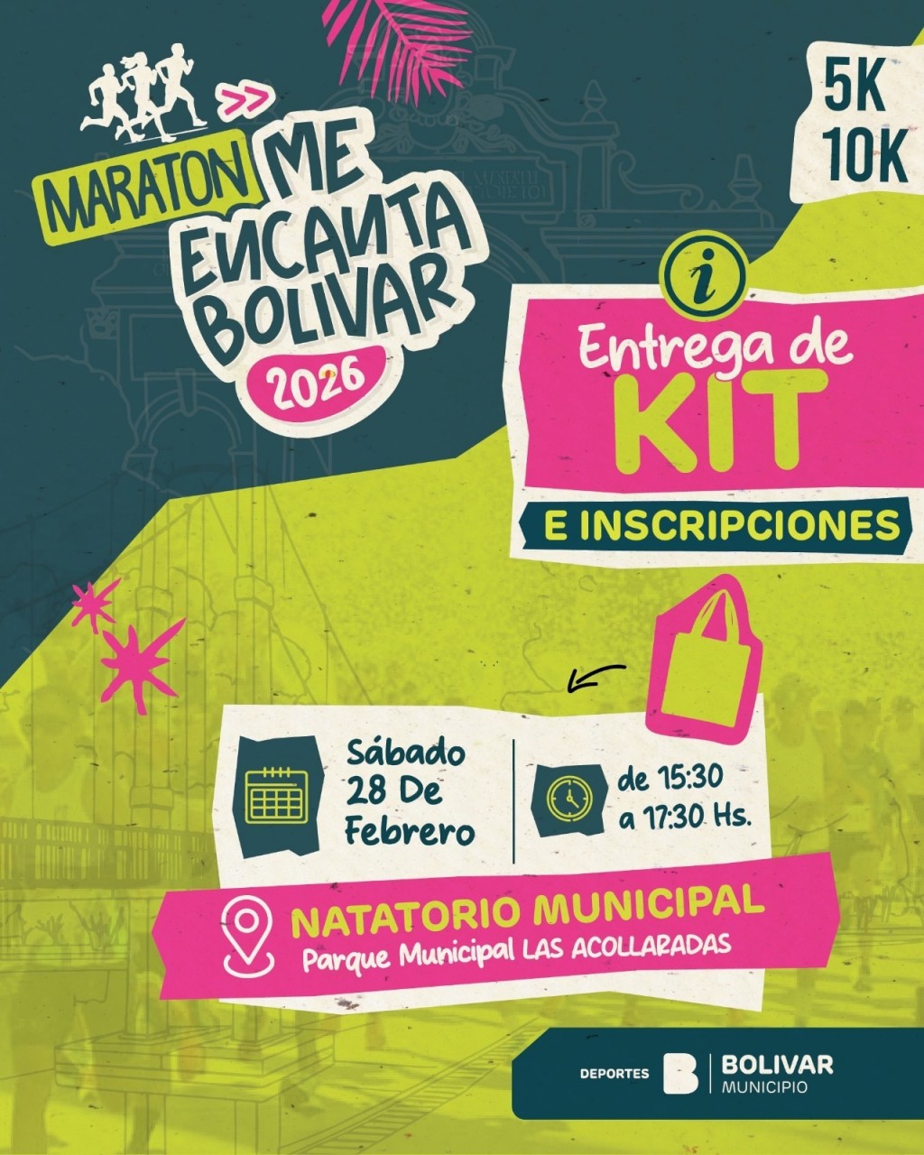 Finalizó la inscripción Online del Maratón Me Encanta Bolívar 2026, sábado entrega de Kits