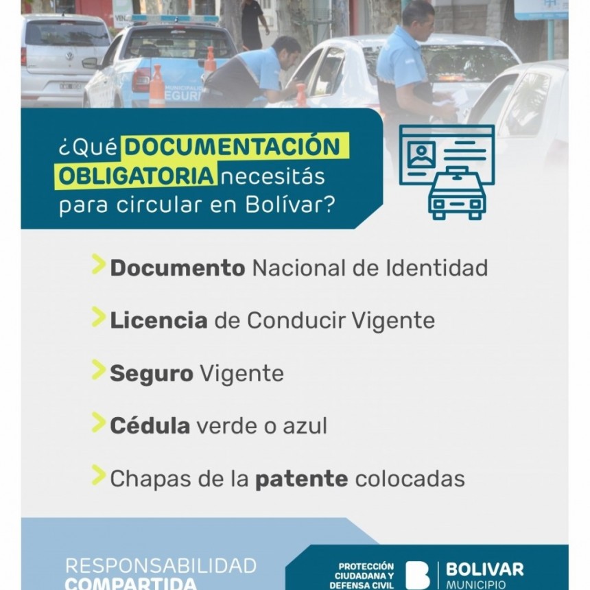 Seguridad Vial: el Municipio refuerza los controles de documentación vehicular