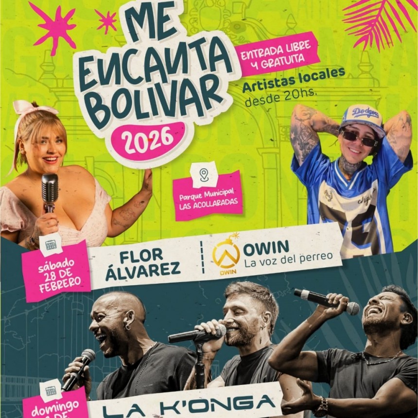 Flor Álvarez, Owin y La Konga llegan al Me Encanta Bolívar 2026