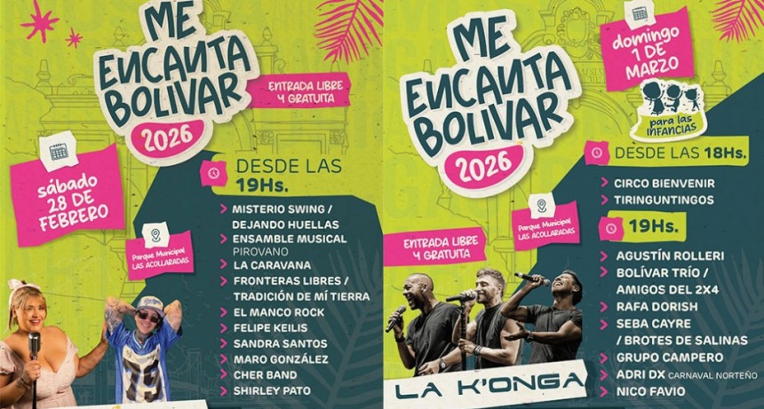 Me Encanta Bolívar 2026: se confirmó la grilla de artistas y lo anunciaron en Conferencia con medios de prensa locales