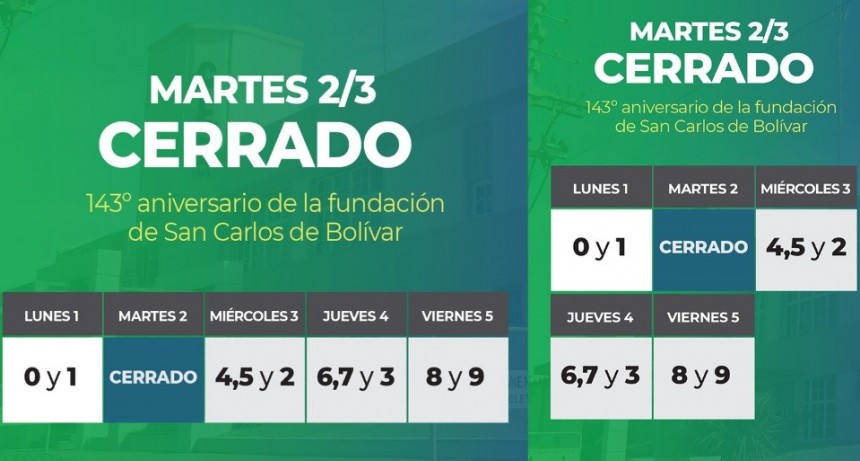 Este martes 2 de marzo, no habr&aacute; atenci&oacute;n en las oficinas de 25 de Mayo y Edison