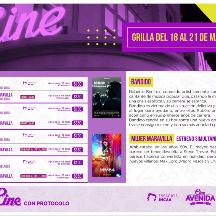Del jueves 18 al domingo 21 de marzo: Programación Cine Avenida