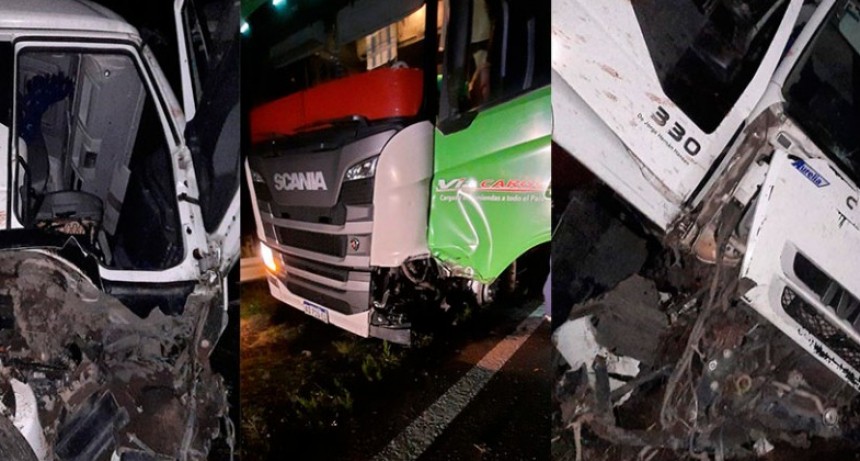 Ruta 5 cerca de Guanaco (Pehuajó): Chocaron tres camiones este miércoles por la noche