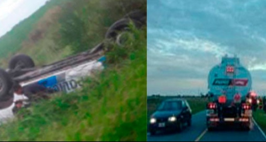 Persecución, vuelco de un patrullero y detención en un sembradío de soja