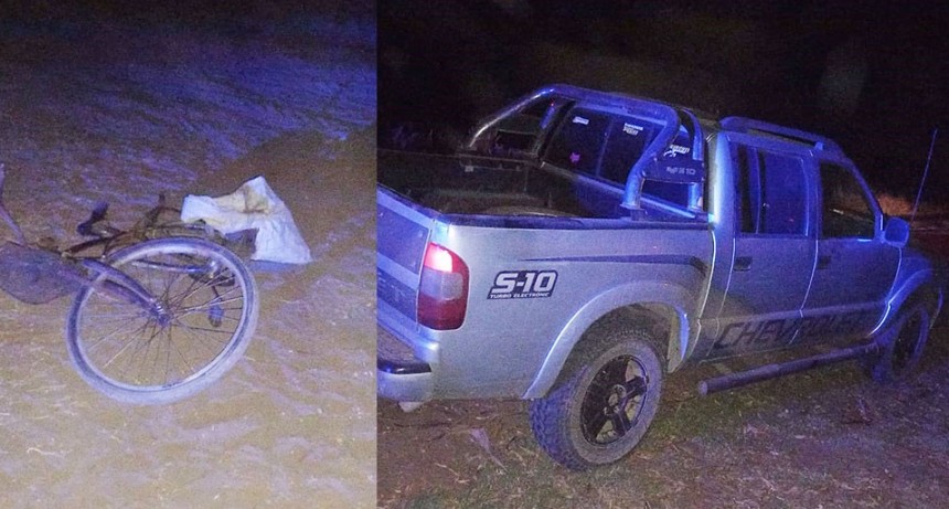 Se registró la colisión de una camioneta y una bicicleta