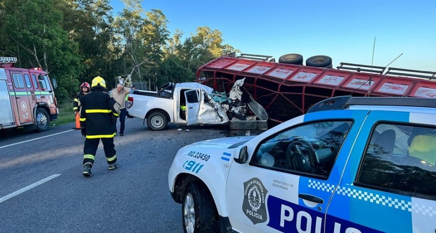 Ruta 205: vuelco y choque