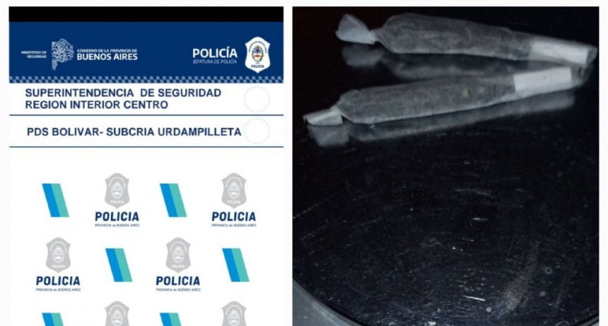 Parte Oficial de Policía: Aprehendieron a un joven transportando marihuana