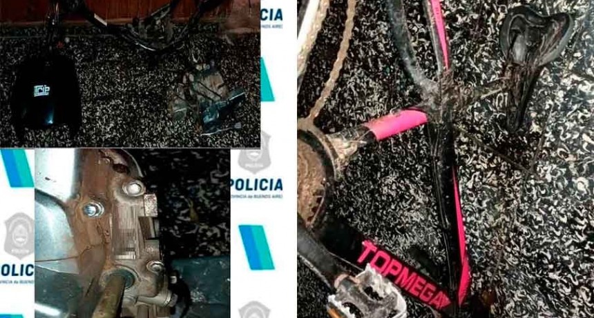 Parte oficial de Comisaría: Se recuperaron una moto y dos bicicletas que habían sido robadas días atrás, y en el allanamiento secuestraron un arma de fuego