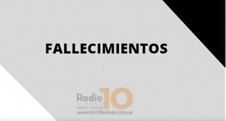 Falleció en Bolívar, Nidia Agustina Alberca viuda de Cappiello