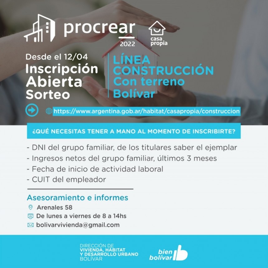 Reabrió la inscripción a los créditos para construcción en lote propio