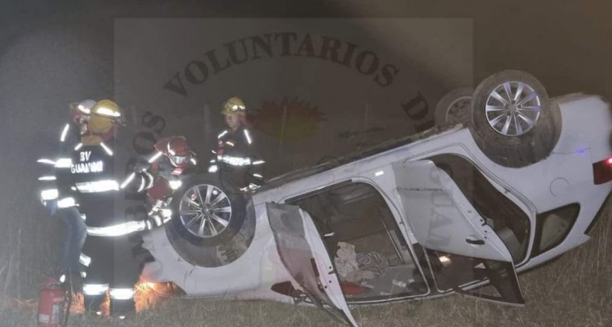 Ruta 65: Choque y vuelco en jurisdicción Guaminí