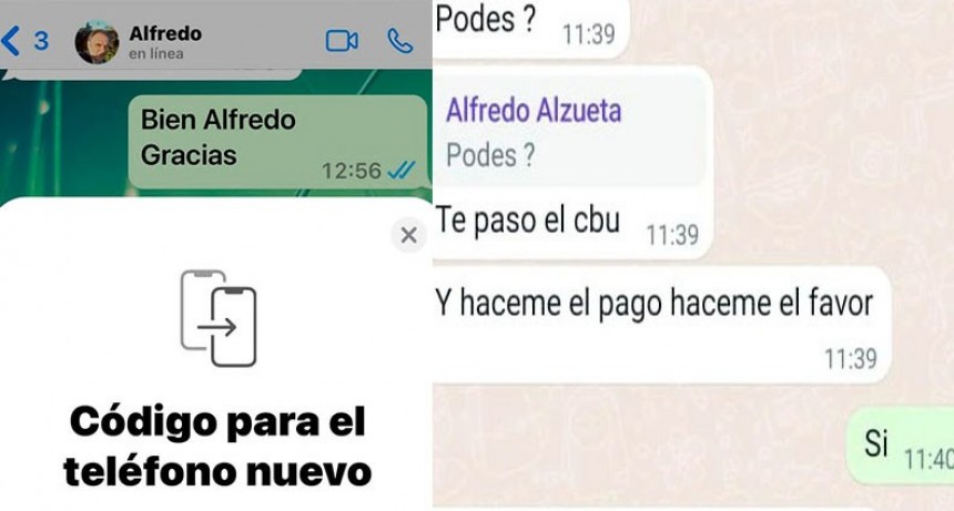 Alfredo Alzueta: “Se comunicó una persona con una formación académica importante, diciendo que pertenecía al Ministerio de Salud y de allí en más me hackearon el whatsapp y comenzó esta historia”