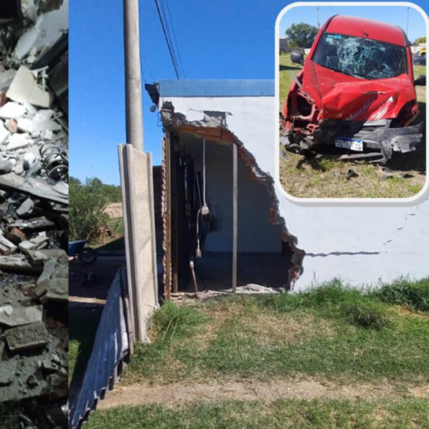 Trenque Lauquen: Chocó de lleno contra una vivienda y la destrozó