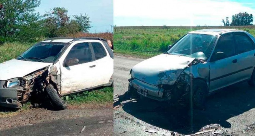 Ruta 205: Fuerte impacto en el paso a nivel coincidente con la bajada al camino que conduce a Hale