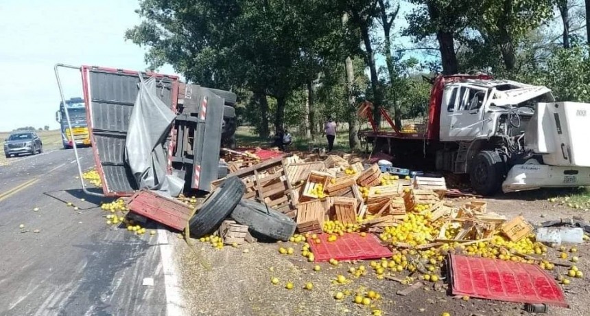 Bonifacio: Volcó un camión que viajaba cargado de frutas