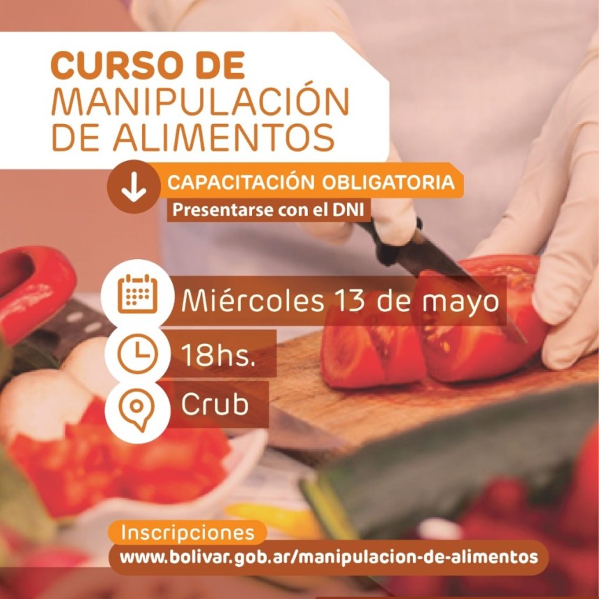 Nueva fecha del Curso de Manipulaci&oacute;n de Alimentos, que se desarrollar&aacute; en mayo