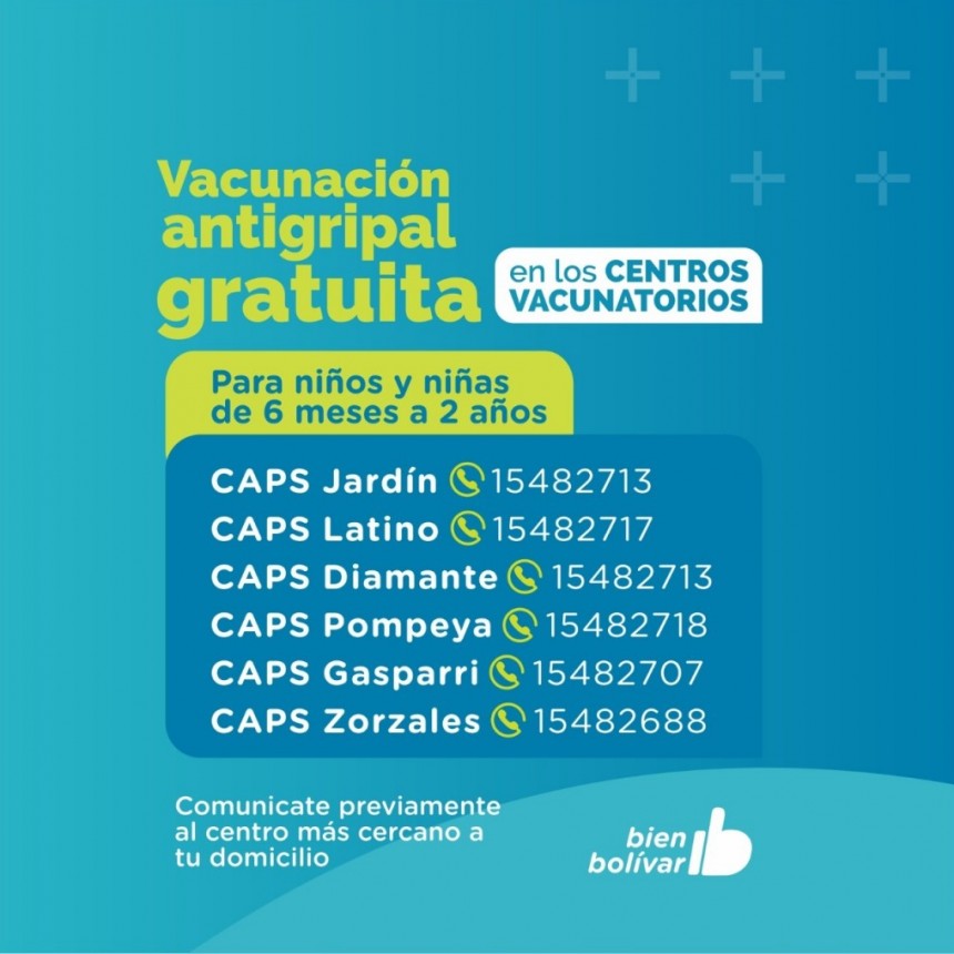 Prevenir es Salud: Comenzó la Campaña de Vacunación Antigripal para niños y niñas de 6 meses a 2 años 