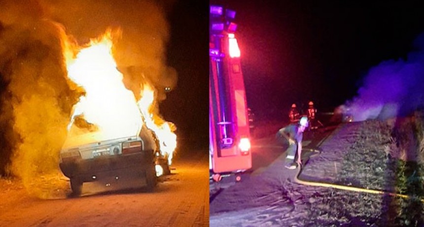 Anoche, se incendi&oacute; un auto con da&ntilde;os totales