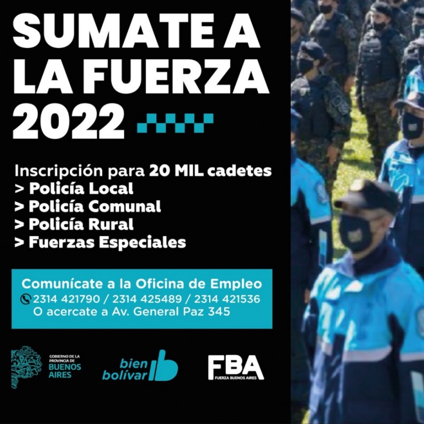 Se encuentra abierta la inscripción para formar parte de la Policía de la Provincia de Buenos Aires