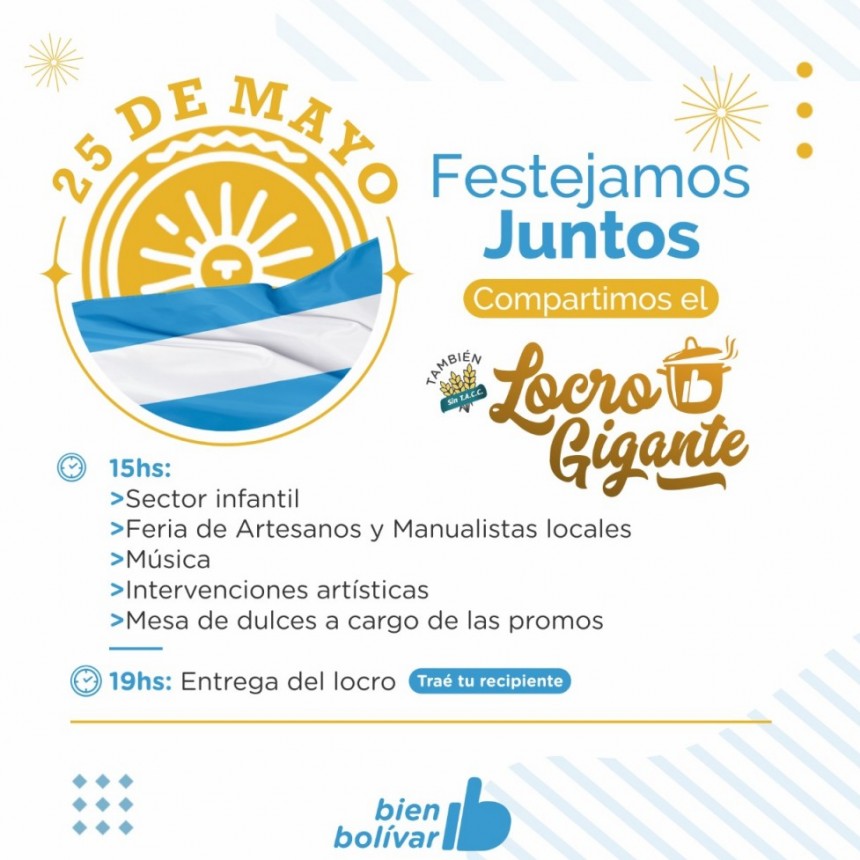 Todo listo para el locro gigante en un nuevo 25 de mayo