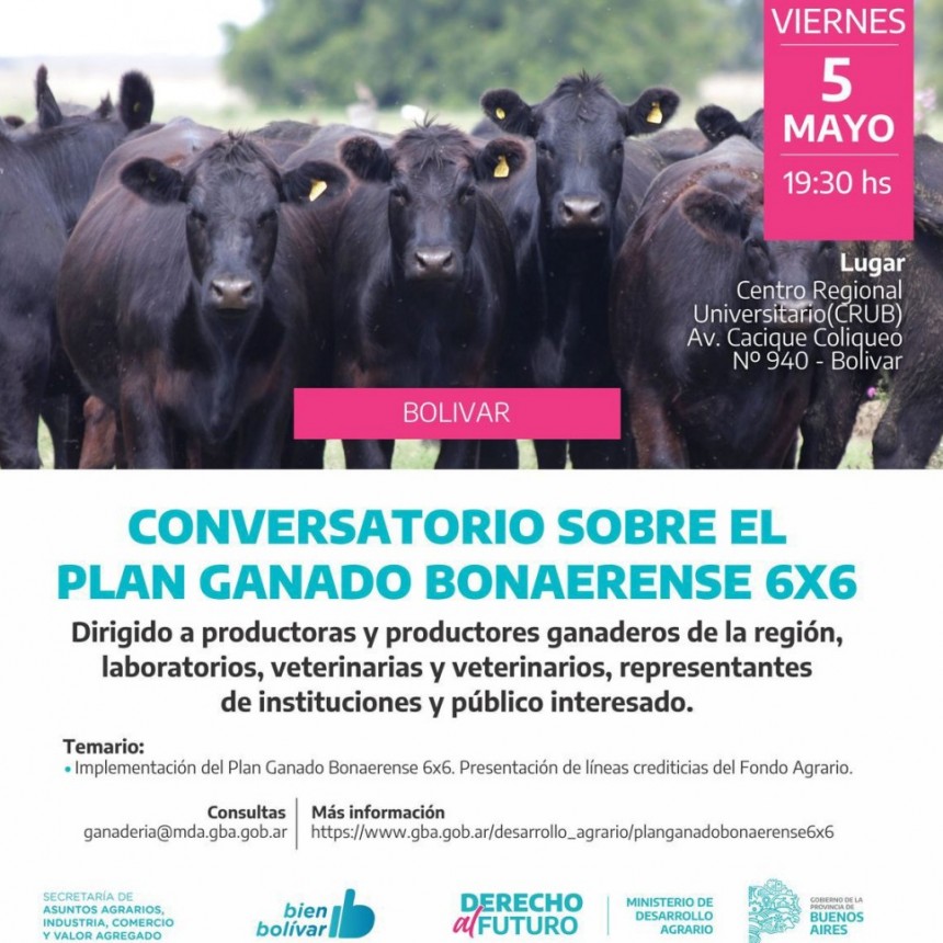 Nueva charla sobre el Plan Ganado Bonaerense 6x6 en el Centro Regional Universitario