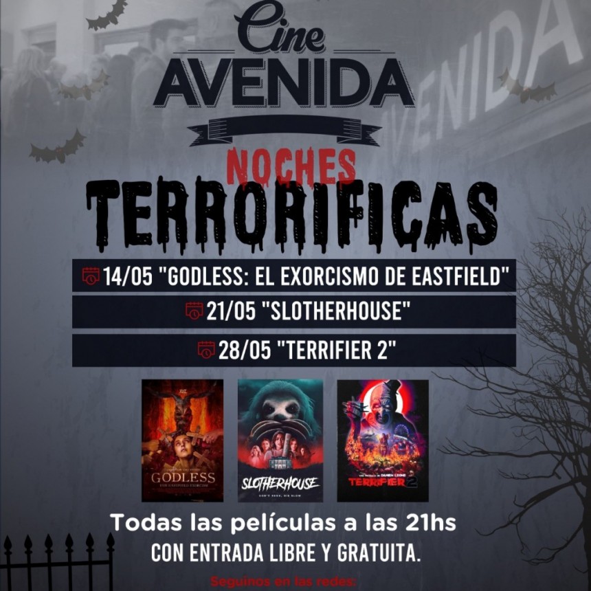 Los miércoles de mayo el terror se apodera del cine avenida, con entrada libre y gratuita