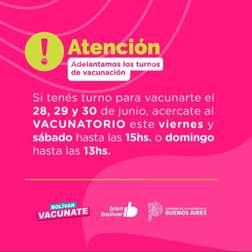 Adelantan turnos en el Vacunatorio Municipal