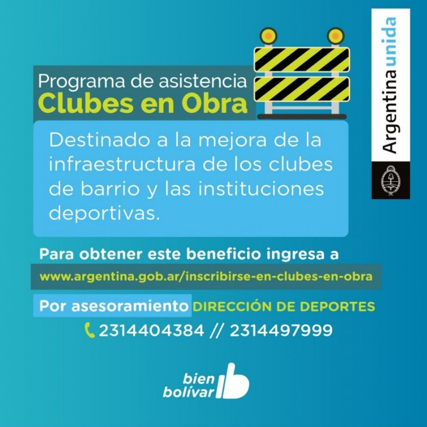Últimos días de inscripción al programa Clubes en Obra