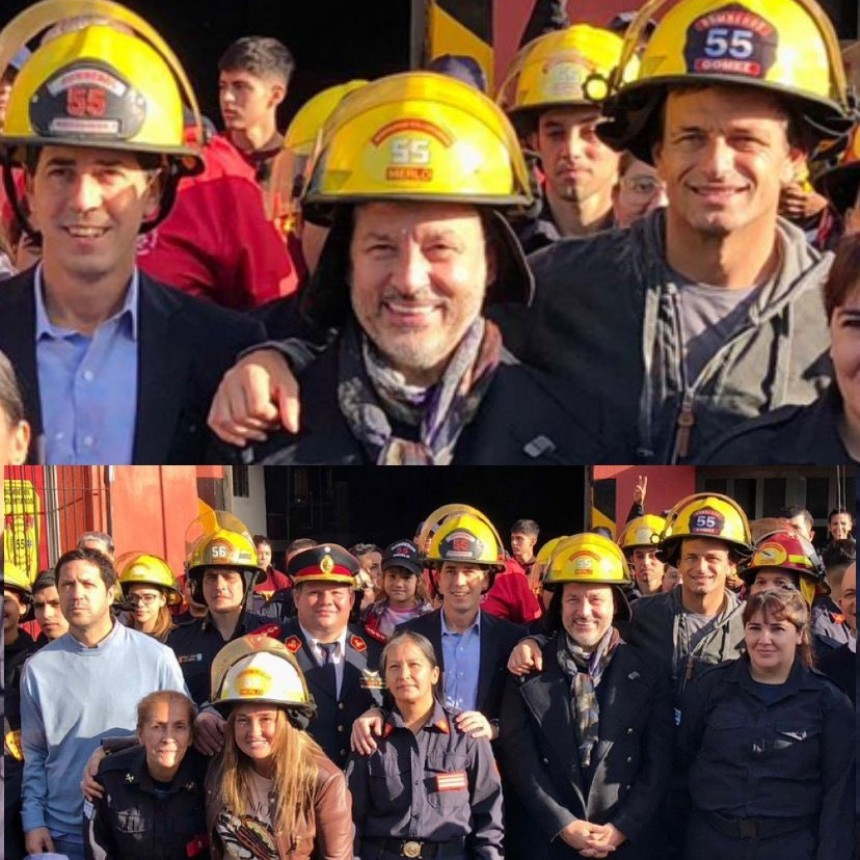 Wado de Pedro y Bali Bucca celebraron el día del Bombero Voluntario en Merlo